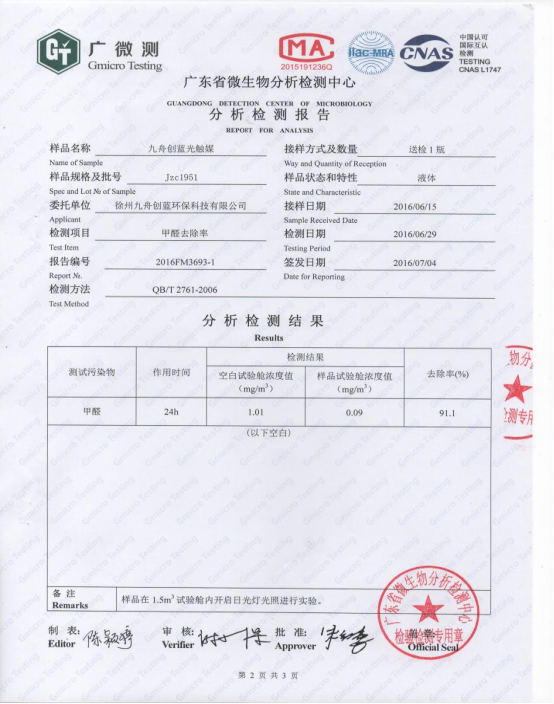 乌鲁木齐除甲醛分析检测报告3