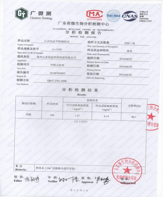 乌鲁木齐甲醛检测分析报告